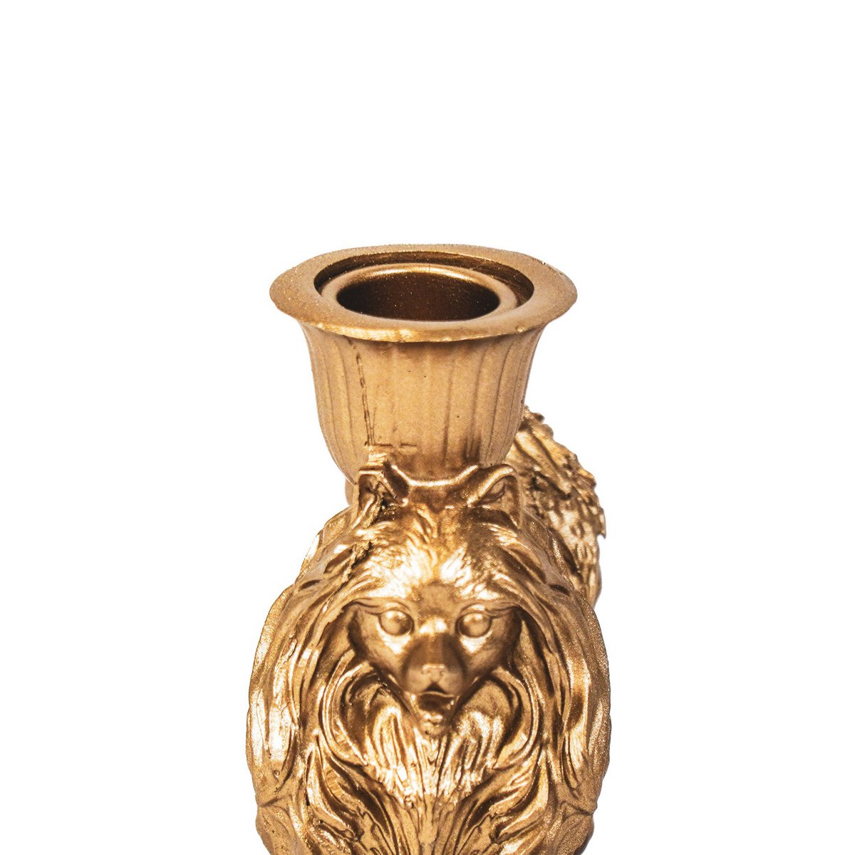 Kaarshouder - Pommeren - Polyresin - Goud - 11,7x5,5x12cm
