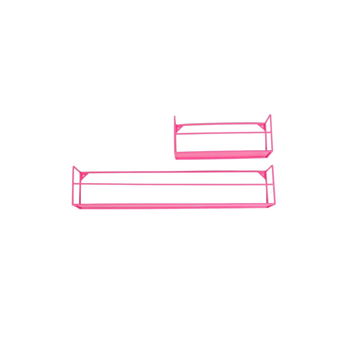 Wandplank - Metaal - Neon Pink - Set van 2 - 40 | 80x14x16cm