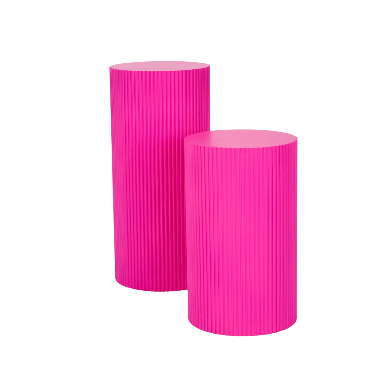 Bijzettafel / pilaar -cilinder - MDF - neon roze - 30x54cm