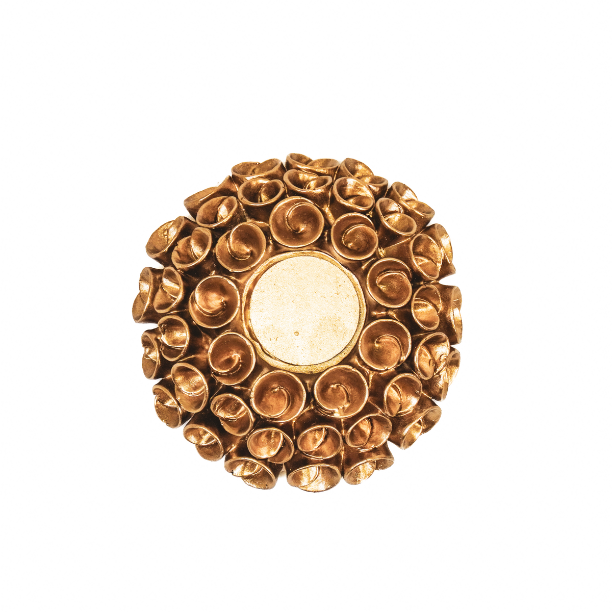 Kaarshouder -Theelichtje- Koraal - Polyresin - Goud - 13x3x5cm