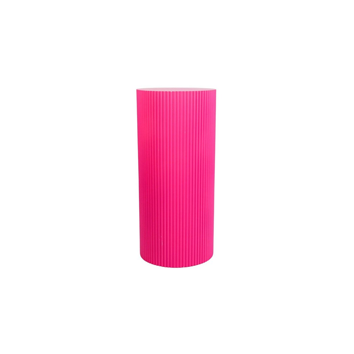 Bijzettafel / pilaar -cilinder - MDF - neon roze - 30x65cm
