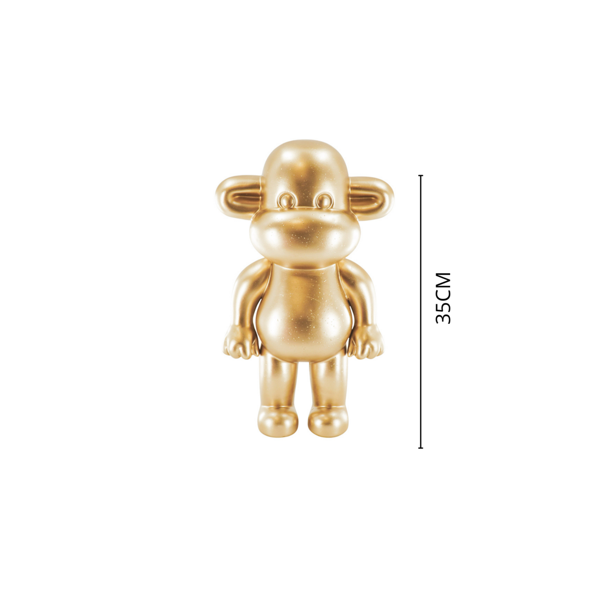 Ornament - aap -beeldje 'de legende'- polyresin - goud - 20,5x13,5x35cm
