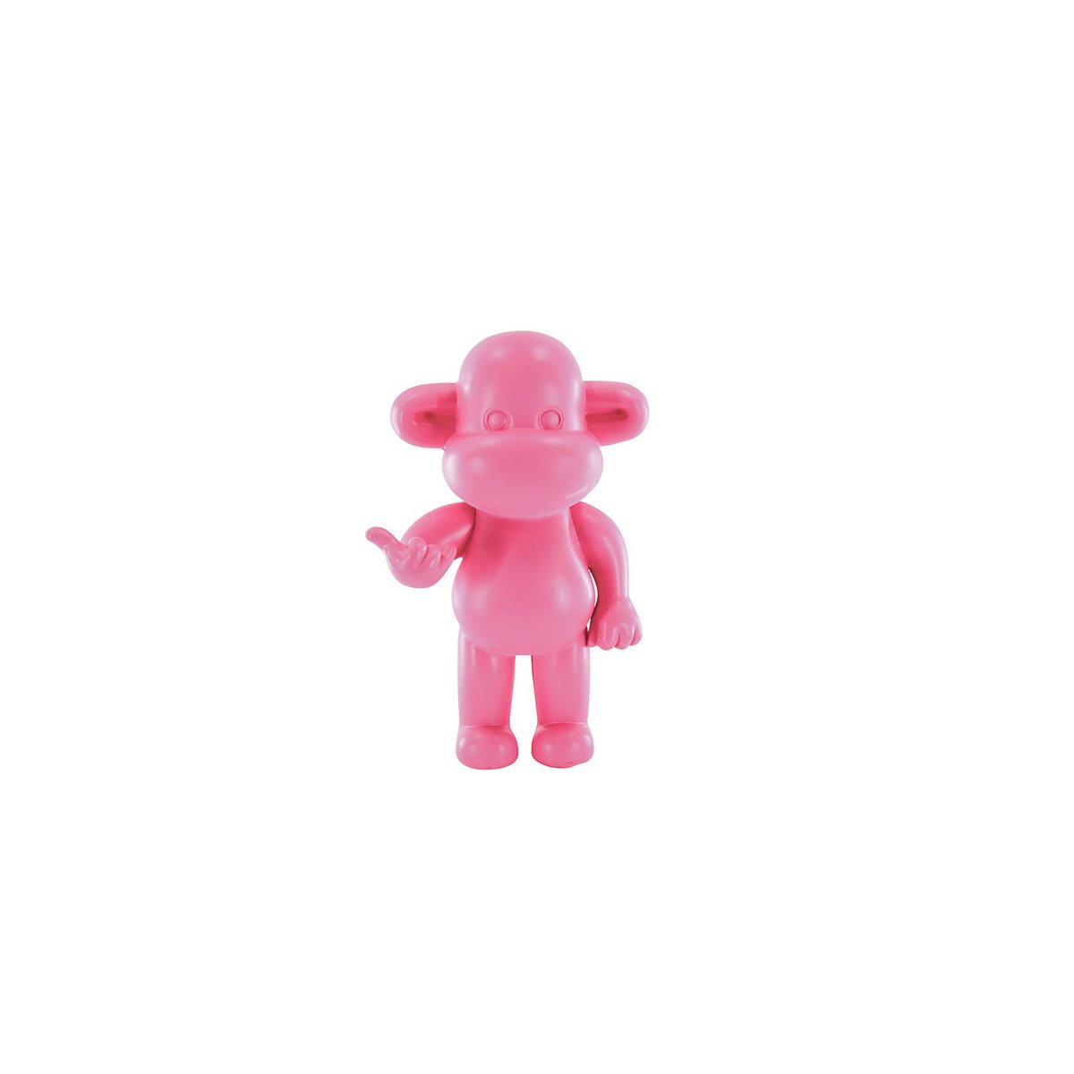 Ornament - hang losse aap beeldje 'de legende' - polyresin - roze - 33x21x50cm
