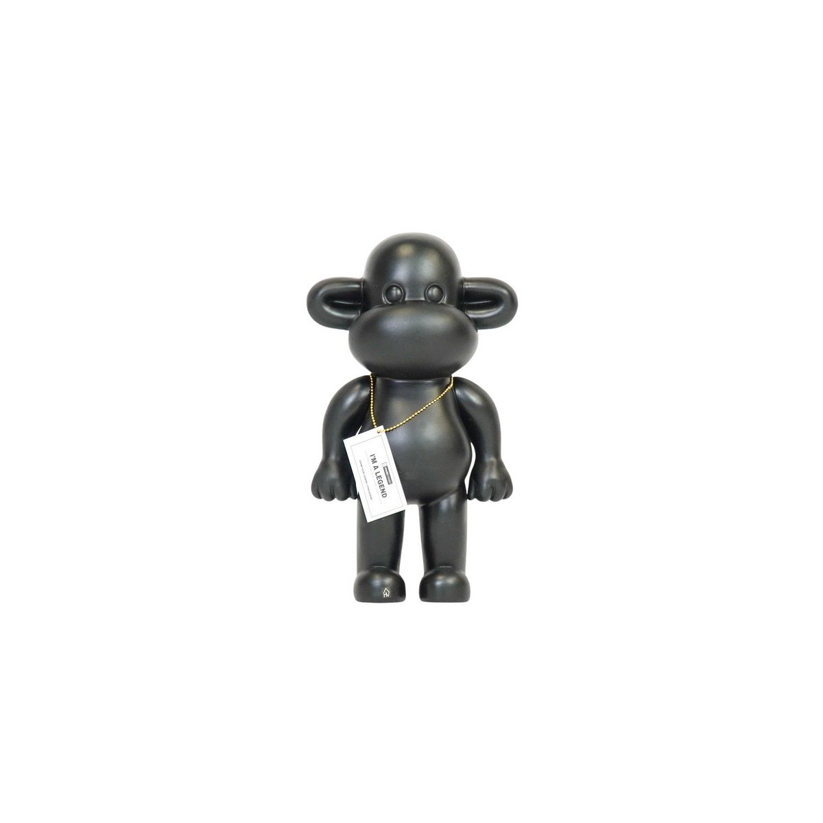 Ornament - aap -beeldje 'de legende'- polyresin - zwart - 20,5x13,5x35cm