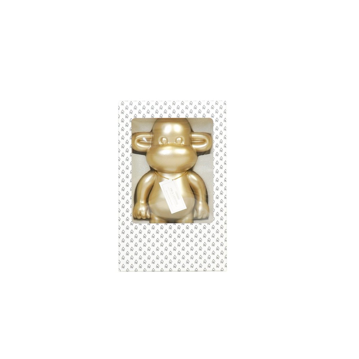 Ornament - aap -beeldje 'de legende'- polyresin - goud - 20,5x13,5x35cm