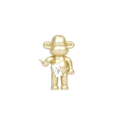 Ornament - hang losse aap beeldje 'de legende' - polyresin - goud - 20,5x13,5x35cm