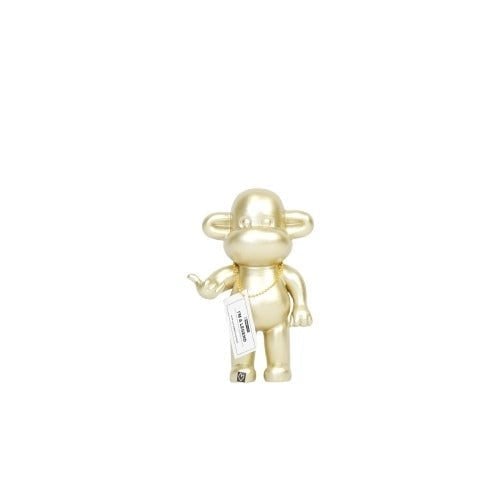 Ornament - hang losse aap beeldje 'de legende' - polyresin - goud - 11x7x19cm