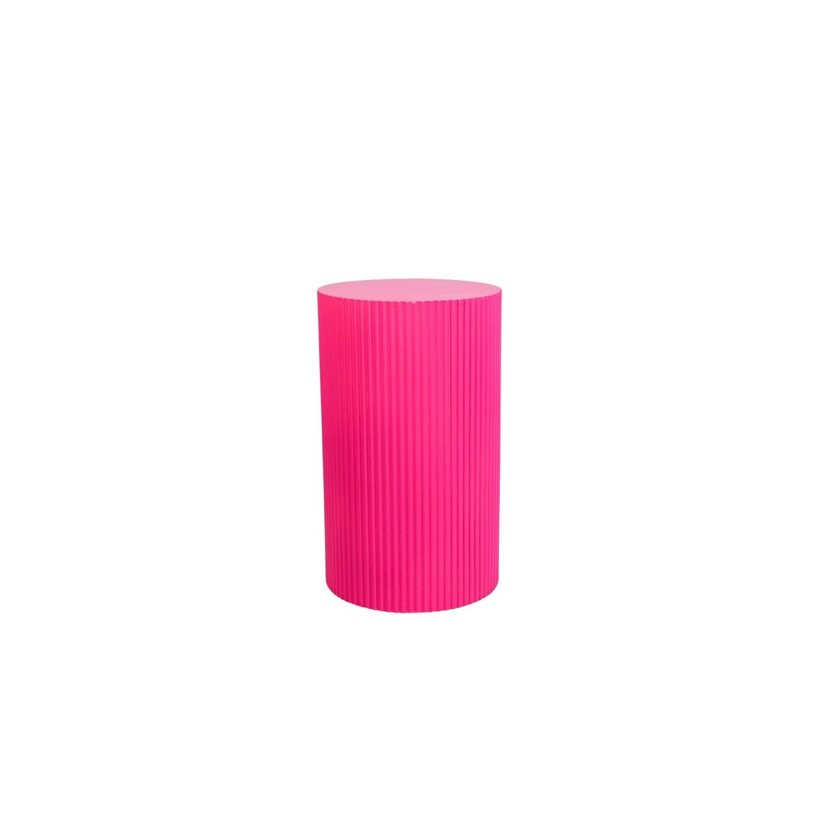 Bijzettafel / pilaar -cilinder - MDF - neon roze - 30x54cm