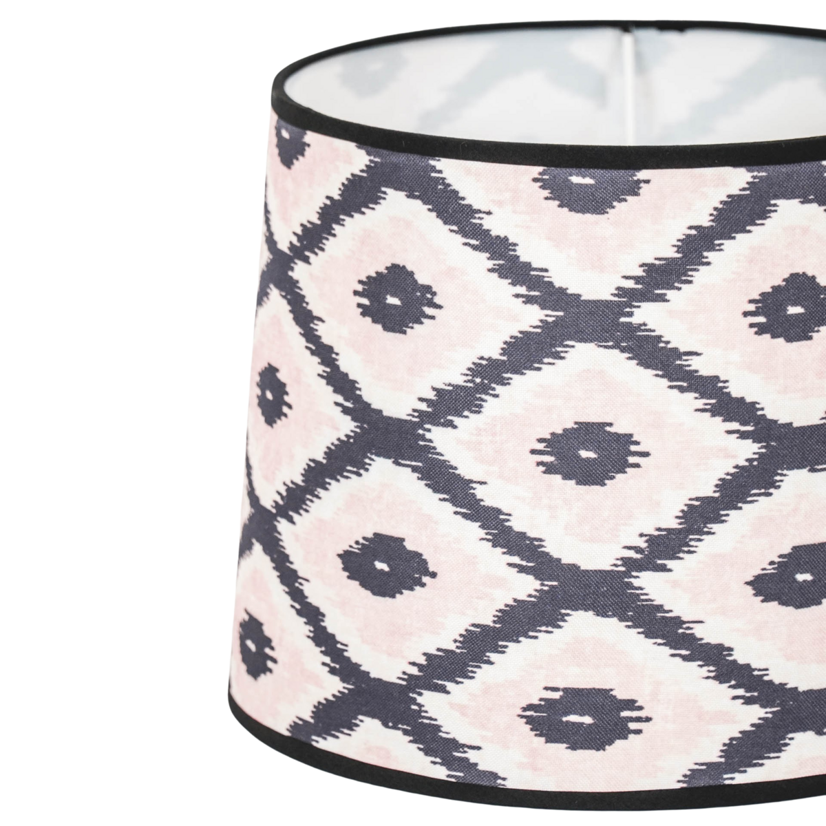 Lampenkap - Kelim Print - Polyester - Zwart/Wit - 26x30x23cm
