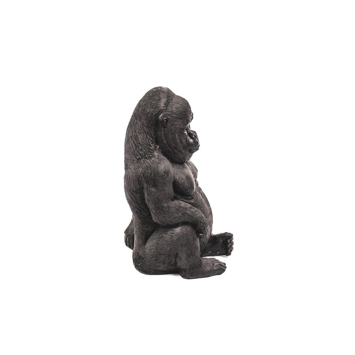 Ornament - Gorilla - Polyresin - Zwart - 13,5x13x21cm