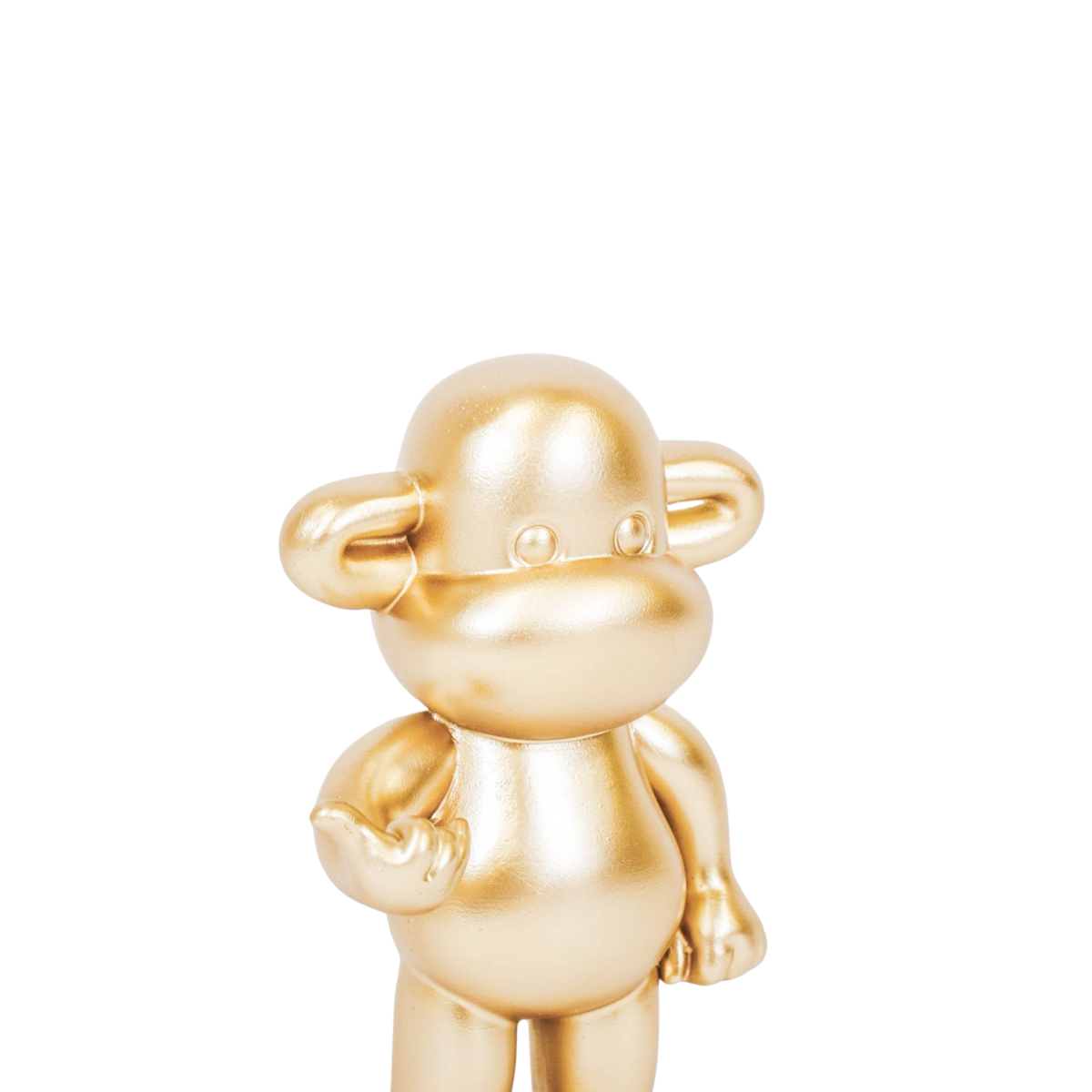 Ornament - hang losse aap beeldje 'de legende' - polyresin - goud - 20,5x13,5x35cm