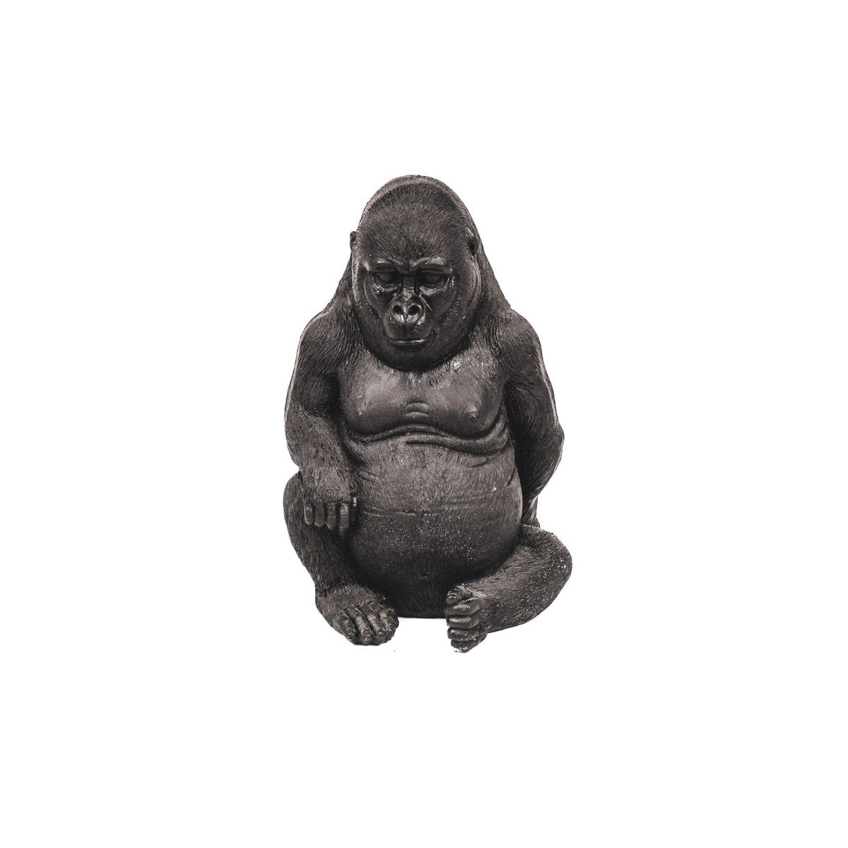 Ornament - Gorilla - Polyresin - Zwart - 13,5x13x21cm