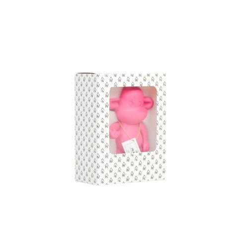 Ornament - hang losse aap beeldje 'de legende' - roze - 11x7x19cm