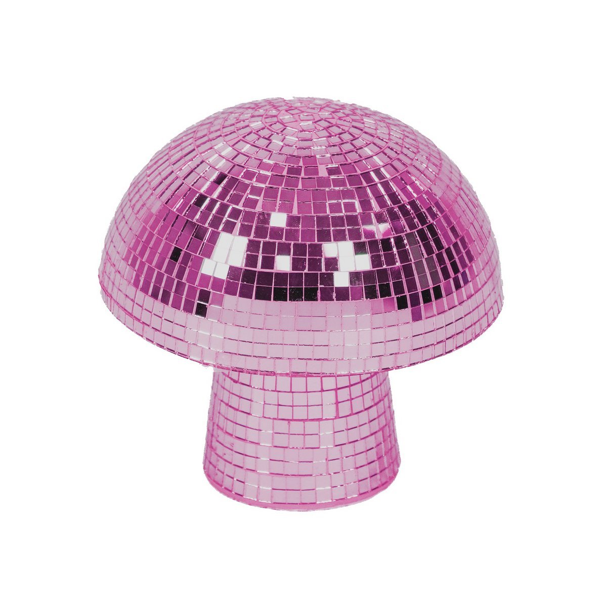 Ornament - Disco -Mushroom - glas - roze- 14x14x14cm