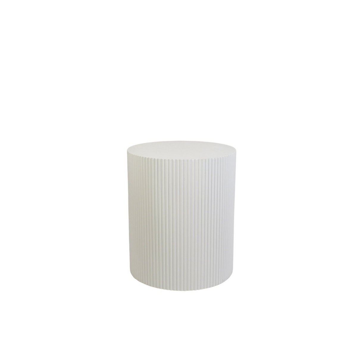 Bijzettafel - cilinder- MDF - wit - 39x45cm