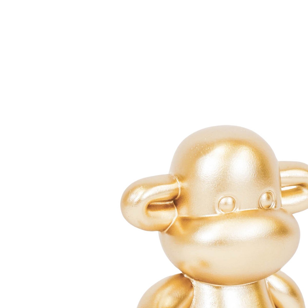 Ornament - aap -beeldje 'de legende'- polyresin - goud - 20,5x13,5x35cm