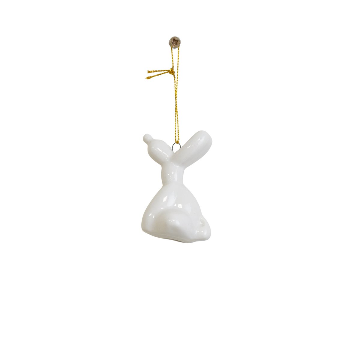 Ornament - Ballon hond Hanger - Wit -5,5x6,5cm