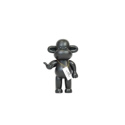 Ornament - hang losse aap beeldje 'de legende' - polyresin - zwart - 20,5x13,5x35cm