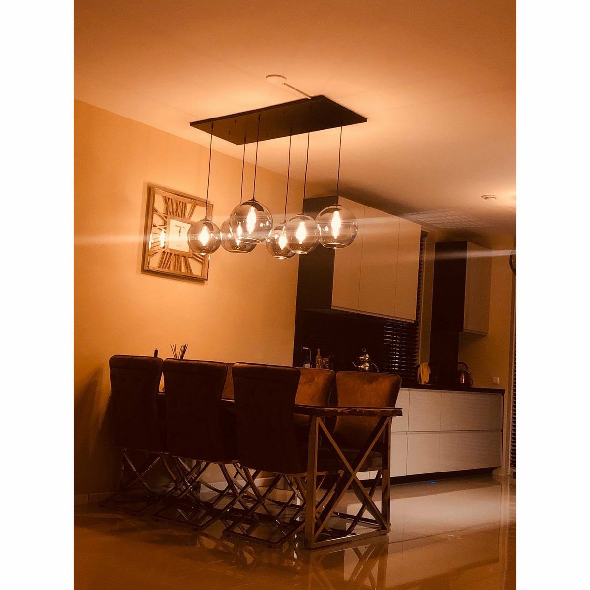 Hanglamp Smoke Glas 6-Licht