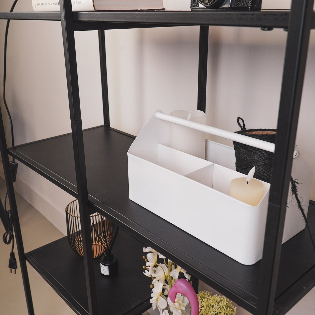 Opbergdoos - Organizer - Metaal - Wit - 30x17x17cm