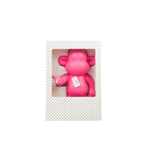 Ornament - hang losse aap beeldje 'de legende' - polyresin - roze - 33x21x50cm