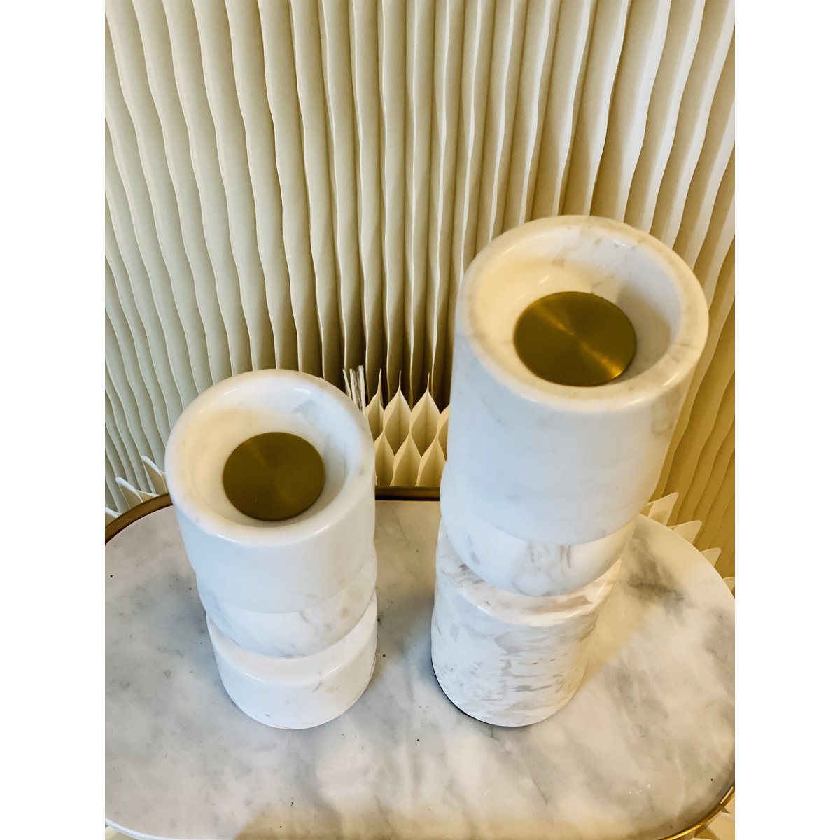 KANDELAAR | MARBLE | WHITE M H29.5cm*W8cm D 8cm Reversible for flower arrangement