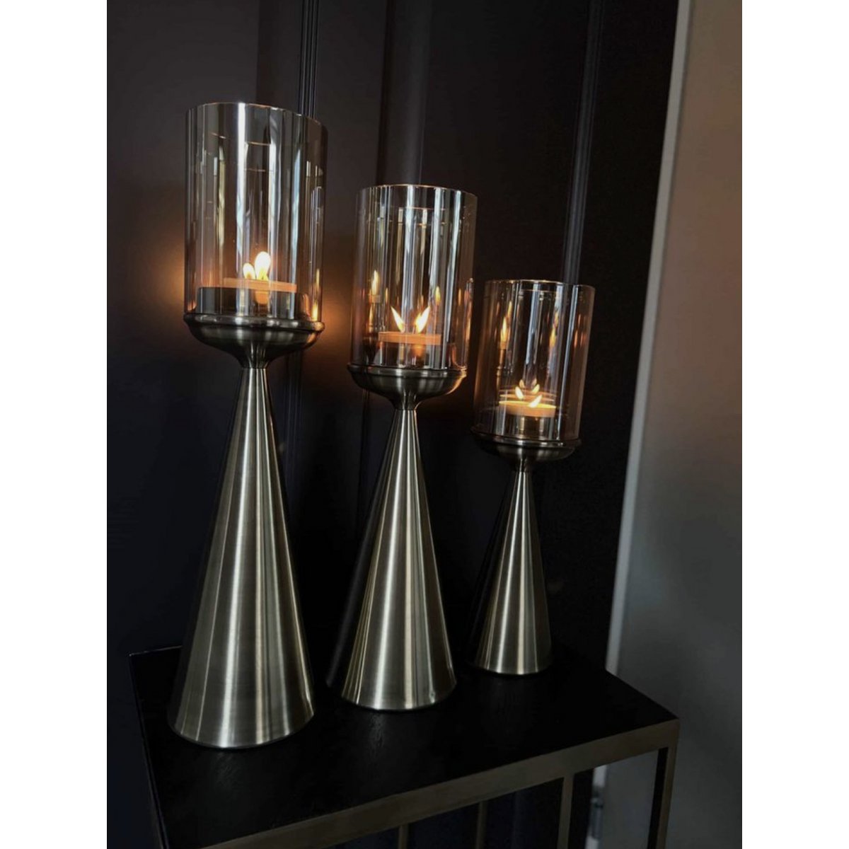 KANDELAAR | GLAS | GOUD-M-hoog-45cm