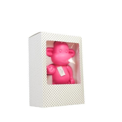 Ornament - hang losse aap beeldje 'de legende' - polyresin - roze - 33x21x50cm