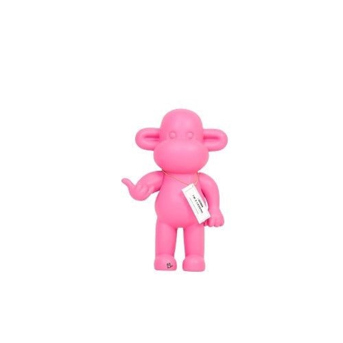 Ornament - hang los aap beeldje 'de legende'- polyresin - roze - 20,5x13,5x35cm
