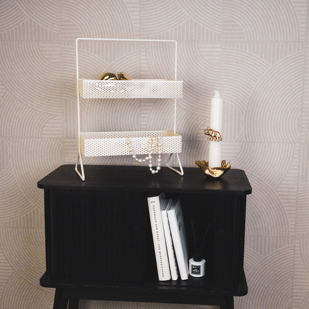 Planken - Styling - Metaal - 2 lagen - Beige - 30x15x40cm