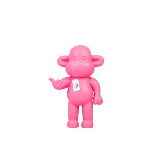 Ornament - hang losse aap beeldje 'de legende' - polyresin - roze - 33x21x50cm
