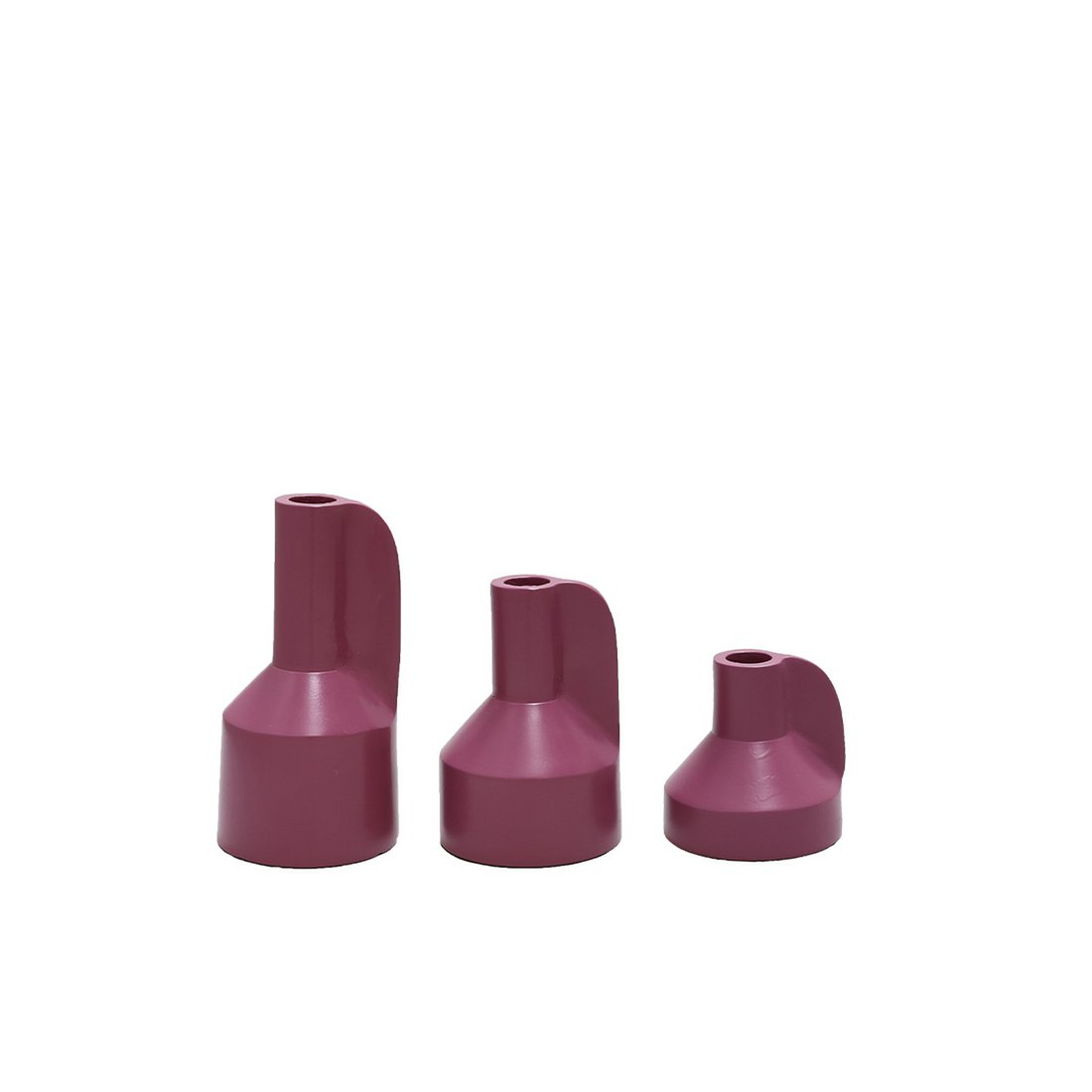 Kaarshouder - Alota mauve Ø9 x H17/13/9 cm - set van 3
