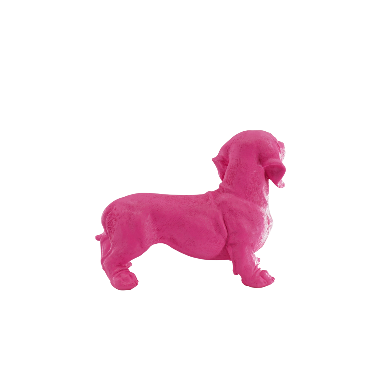 Ornament - Teckel - Polyresin - Roze - 35x23x19cm