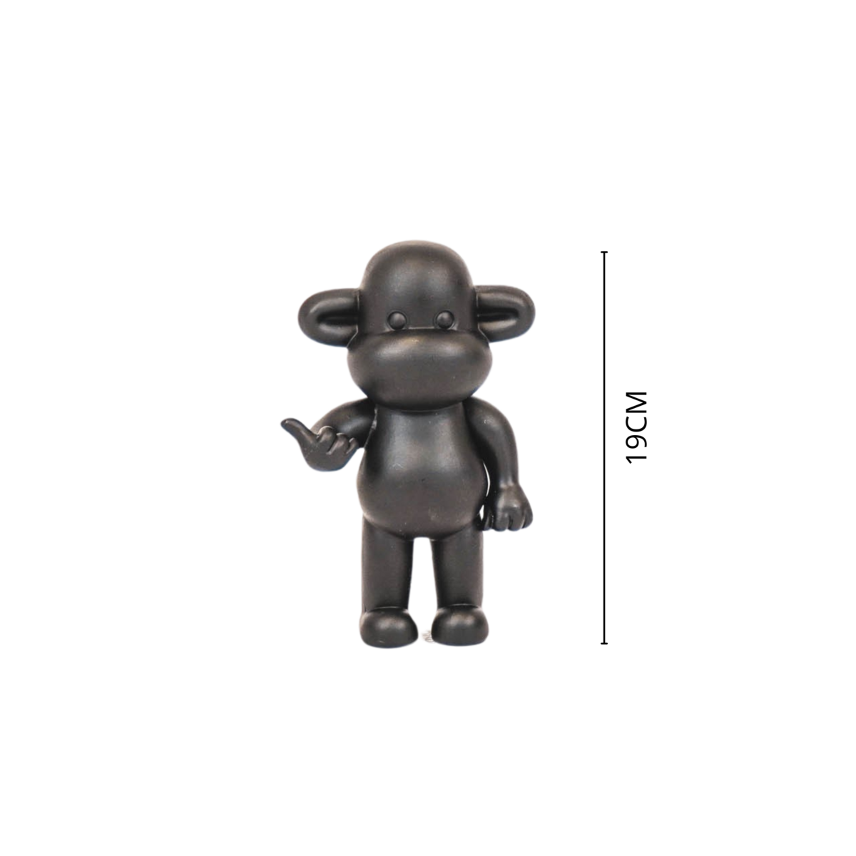 Ornament - hang los aap beeldje 'de legende' - zwart - 11x7x19cm