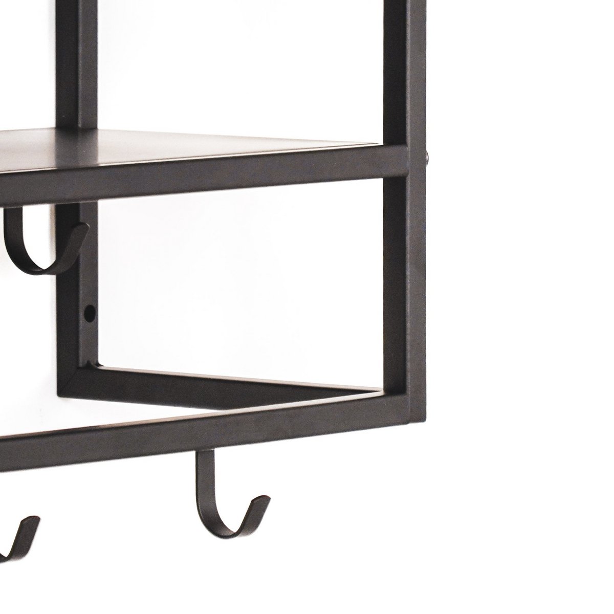 Kapstok - Planken - Metaal - Zwart - 73x21x29,5cm