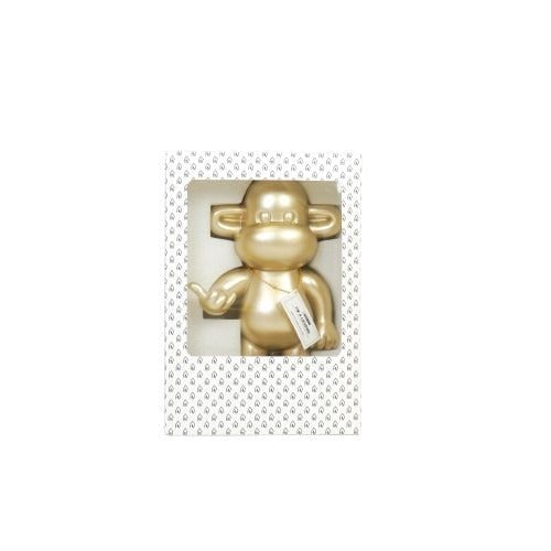 Ornament - hang losse aap beeldje 'de legende' - polyresin - goud - 20,5x13,5x35cm