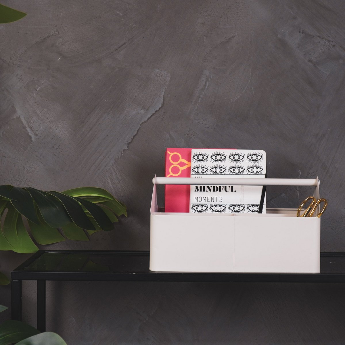 Opbergdoos - Organizer - Metaal - Wit - 30x17x17cm