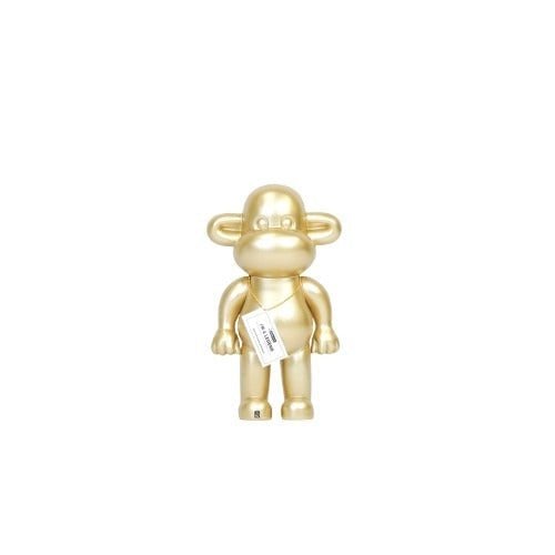 Ornament - aap -beeldje 'de legende'- polyresin - goud - 20,5x13,5x35cm