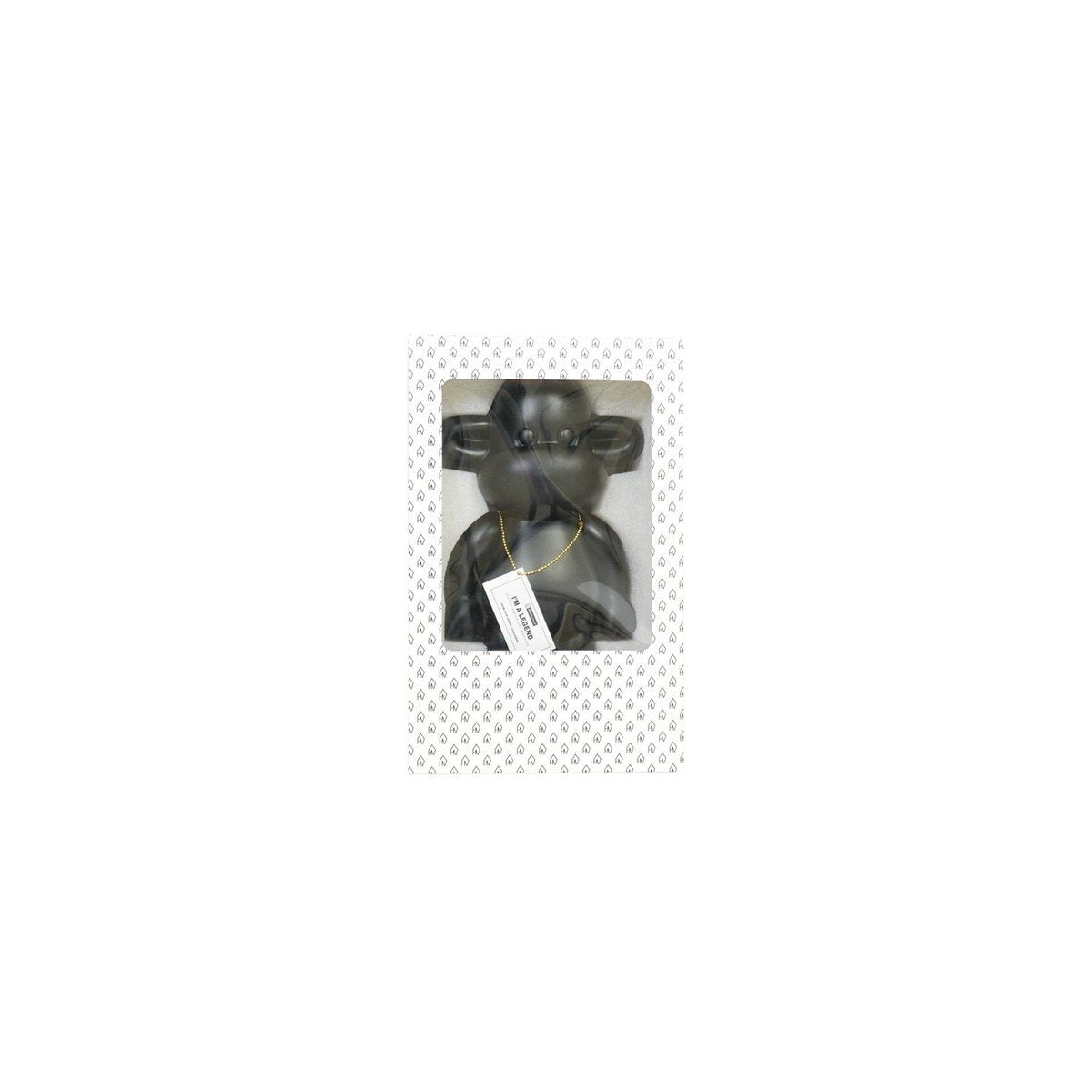 Ornament - aap -beeldje 'de legende'- polyresin - zwart - 20,5x13,5x35cm