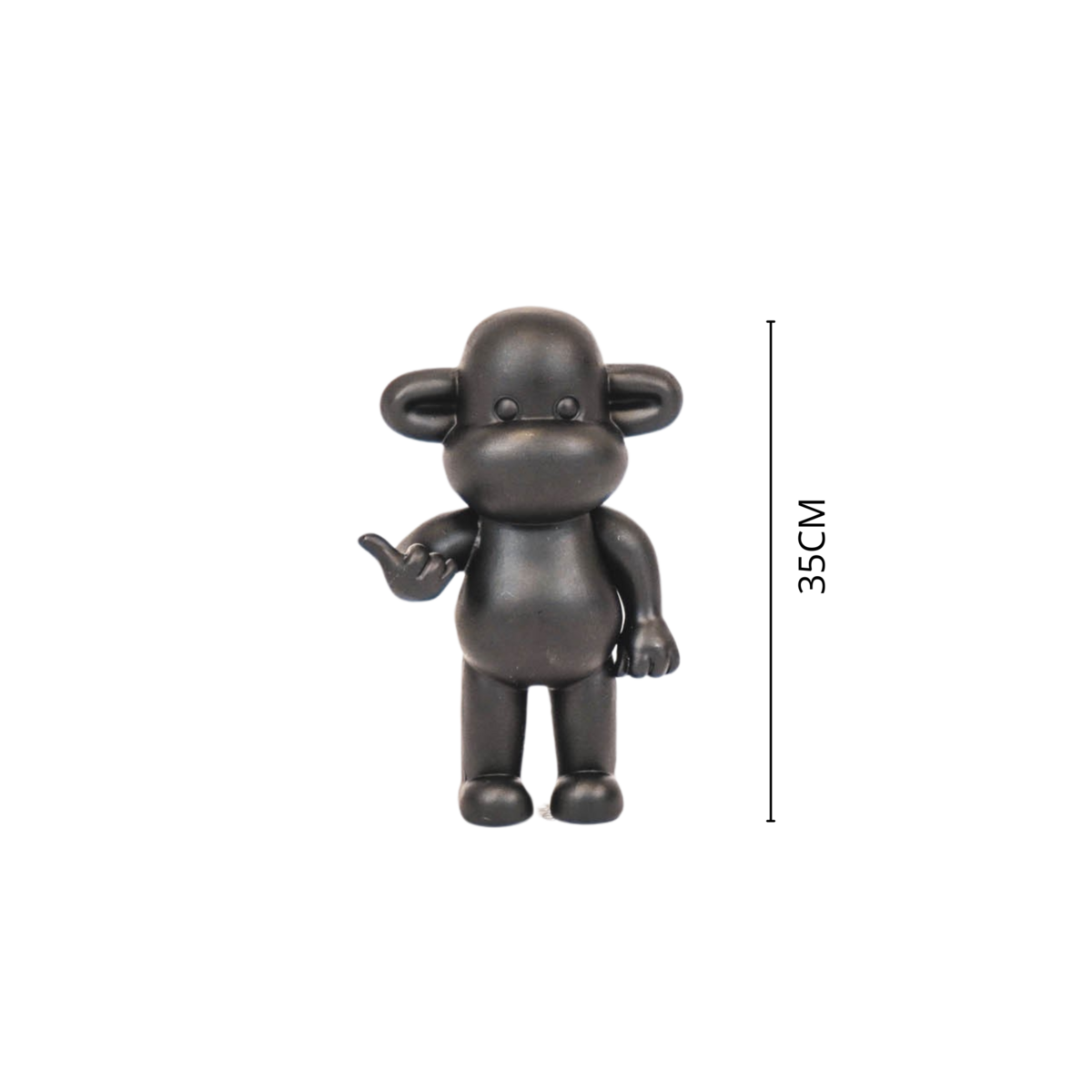 Ornament - hang losse aap beeldje 'de legende' - polyresin - zwart - 20,5x13,5x35cm