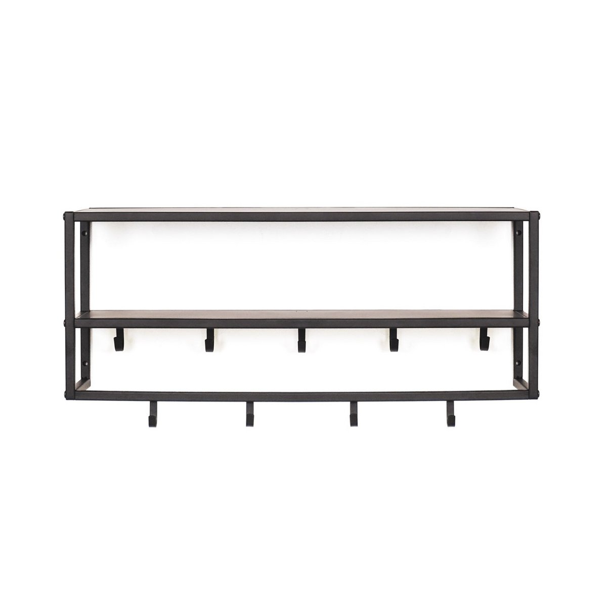 Kapstok - Planken - Metaal - Zwart - 73x21x29,5cm