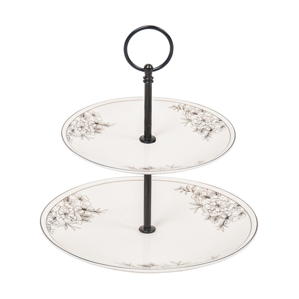 Etagere - Bloemen - Newbone China - 2 lagen