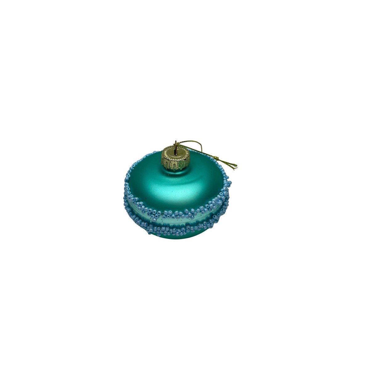 Kersthanger - Macaron - Glas - Blauw - 6,5x6,5x5,5cm