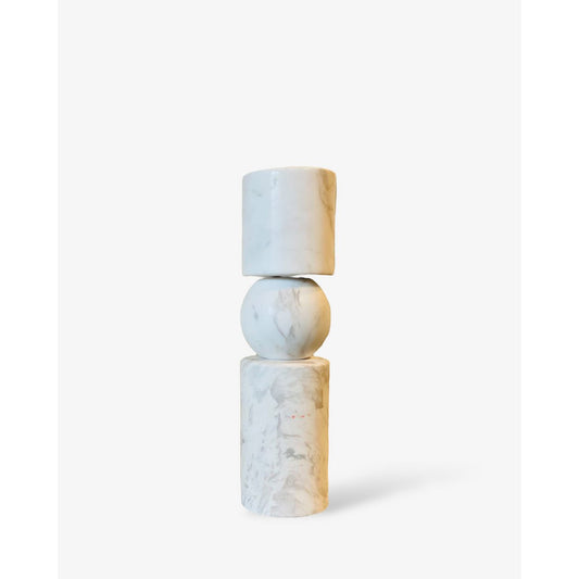 KANDELAAR | MARBLE | WHITE M H29.5cm*W8cm D 8cm Reversible for flower arrangement