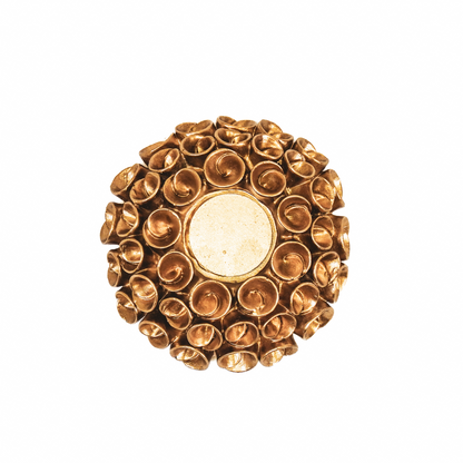 Kaarshouder -Theelichtje- Koraal - Polyresin - Goud - 13x3x5cm