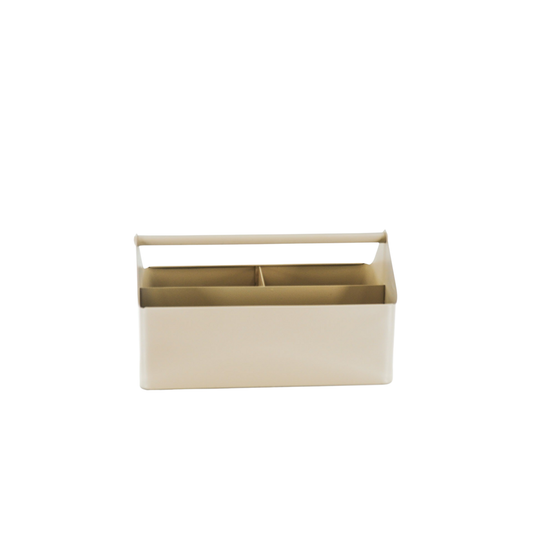Opbergdoos - Organizer - Metaal - Zand - 30x17x17cm