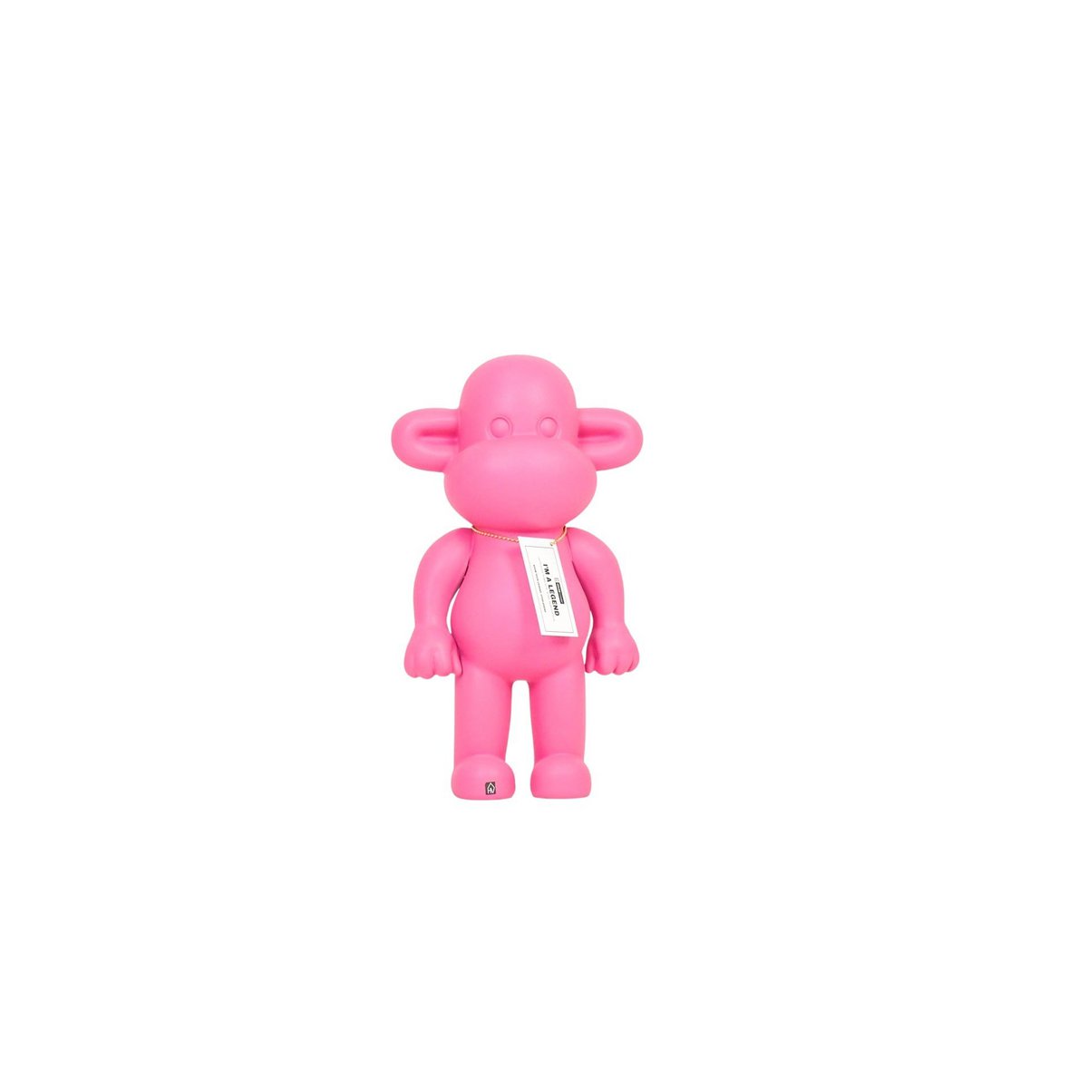 Ornament - aap -beeldje 'de legende'- polyresin - roze - 20,5x13,5x35cm