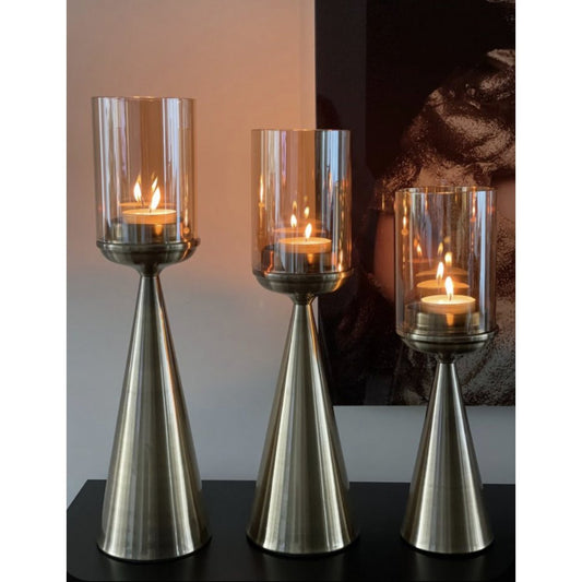 KANDELAAR | GLAS | GOUD-L-Hoog-50CM
