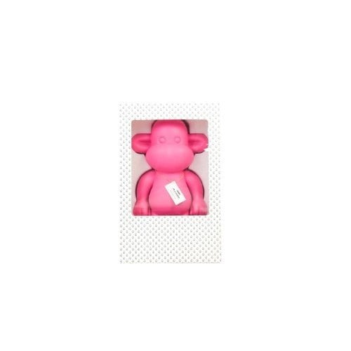 Ornament - aap -beeldje 'de legende'- polyresin - roze - 20,5x13,5x35cm