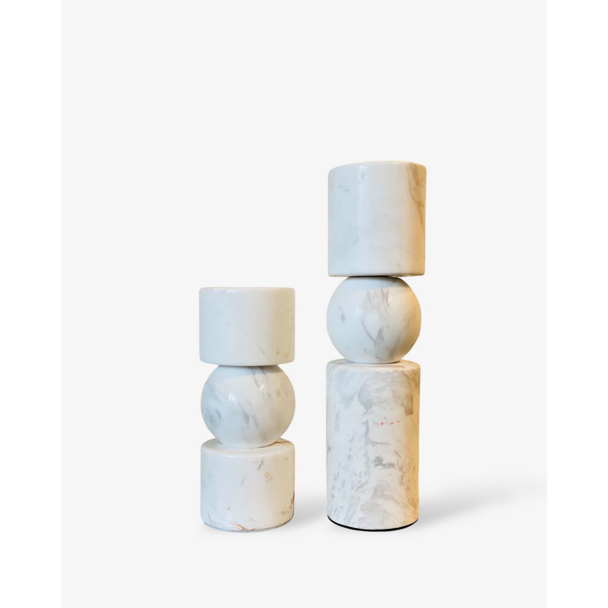 KANDELAAR | MARBLE | WHITE M H29.5cm*W8cm D 8cm Reversible for flower arrangement